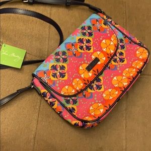 NWT Vera Bradley Flap Crossbody Rio Stripe